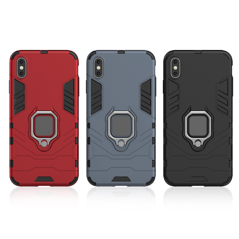 Magnetic Ring Armor Case Shockproof Case Cover with Holder for iPhone X/XS