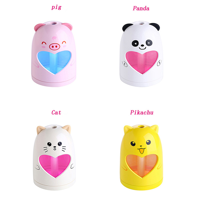 Mini USB Air Humidifier Silent Ultrasonic Diffuser Mist Maker with Colorful Changing LED Light - White Cat