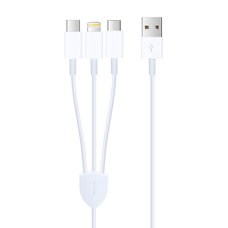 1.2M 3in1 8 pin Micro USB Type-C Data Charging Cable Multi Charge Cord Wire