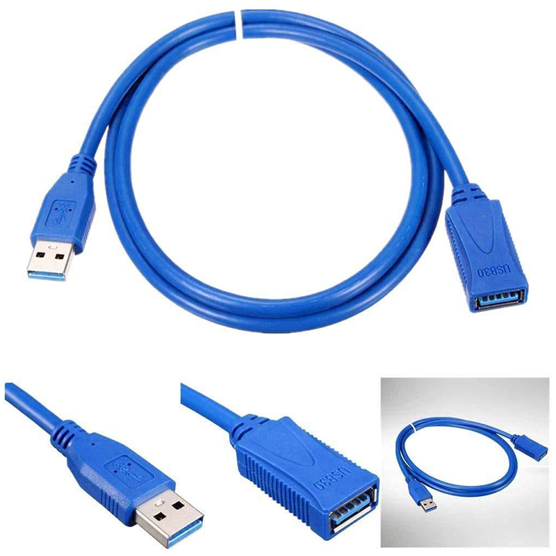 USB 3.0 Type A Male to Female Extension Cable Cord in Blue - 1M