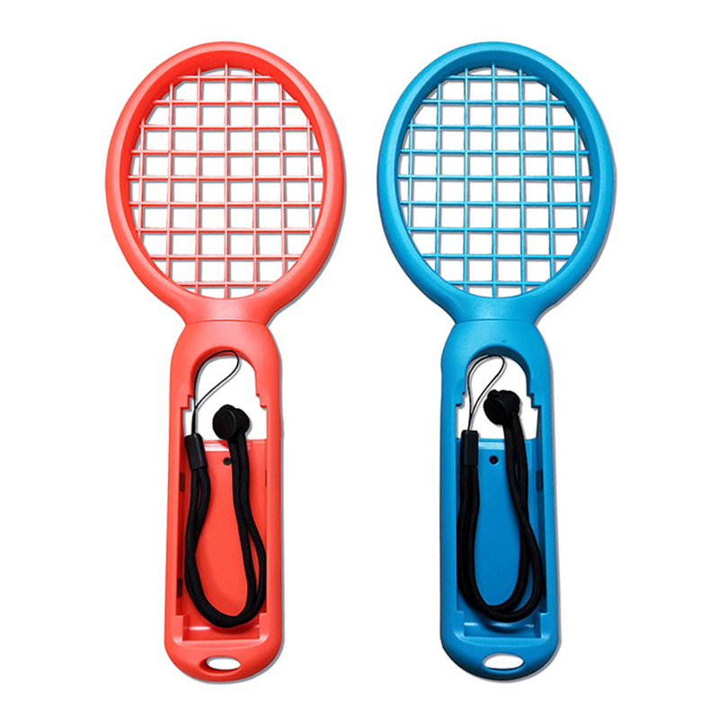 1 Pair Nintend Switch Joy-con ABS Tennis Racket Handle Holder for Nintendo Switch - Red+Blue