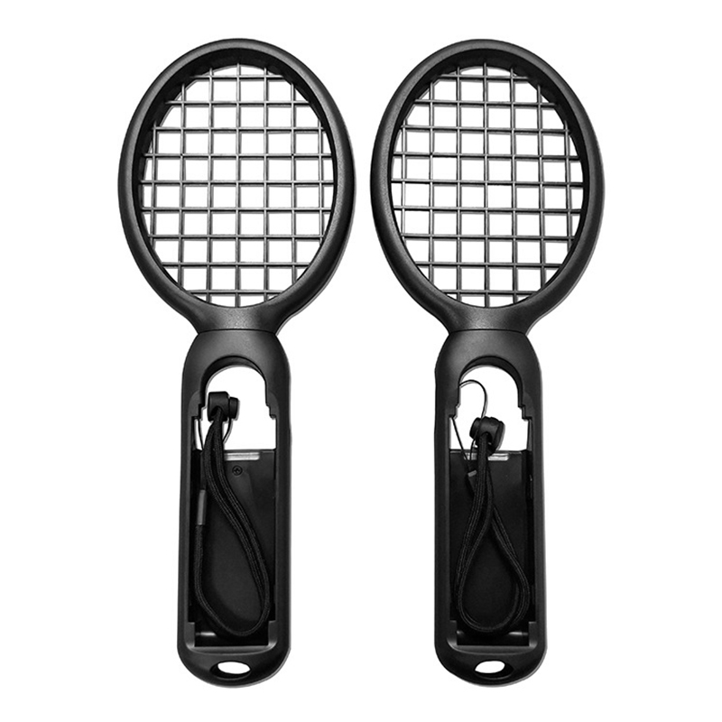 1 Pair Nintend Switch Joy-con ABS Tennis Racket Handle Holder for Nintendo Switch - Black+Black