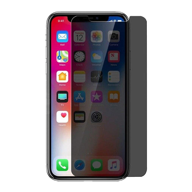 Privacy Screen Protector Super Clear 9H Hardness Tempered Glass Film for iPhone X/XS