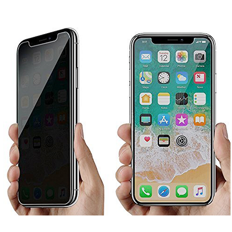 Privacy Screen Protector Super Clear 9H Hardness Tempered Glass Film for iPhone X/XS