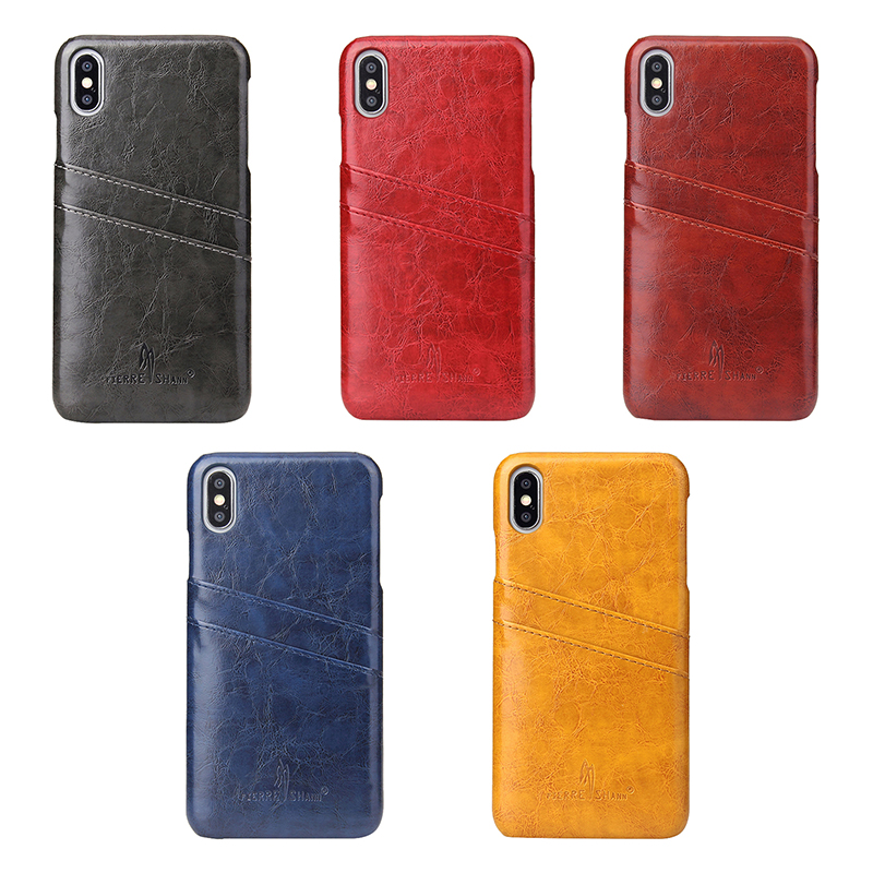 Card Slot Holder PU Leather Case Phone Back Cover for Apple iPhone XS Max