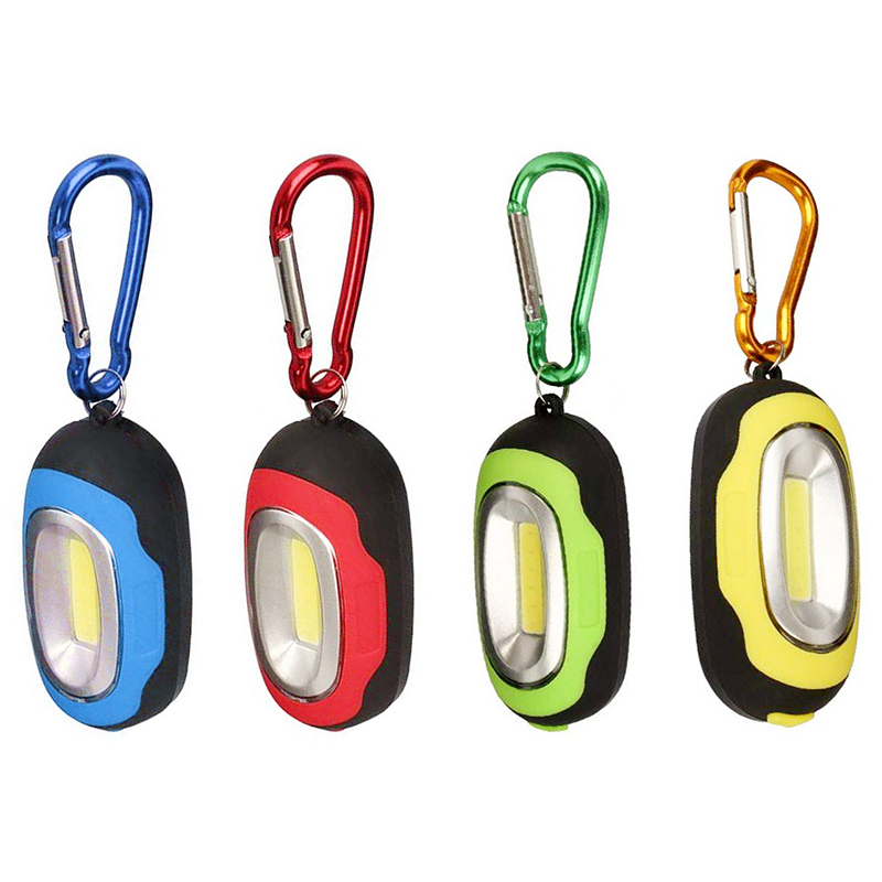 Portable COB Lamp LED Light Flashlight with Key Chain for Camping Hiking