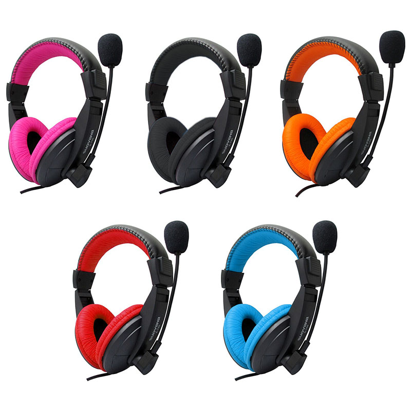 Gaming Stereo Earphone On Ear Headphones Headsets Mic Wired for Computer