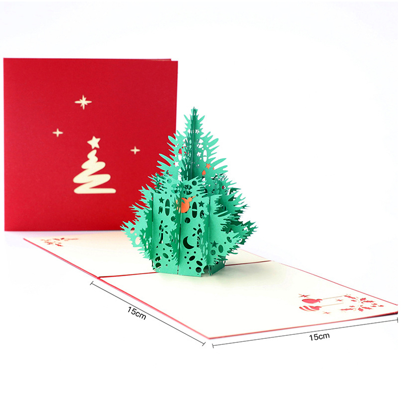 Creative Christmas Handmade 8D Cards Pop Up Holiday Greeting Cards Gifts