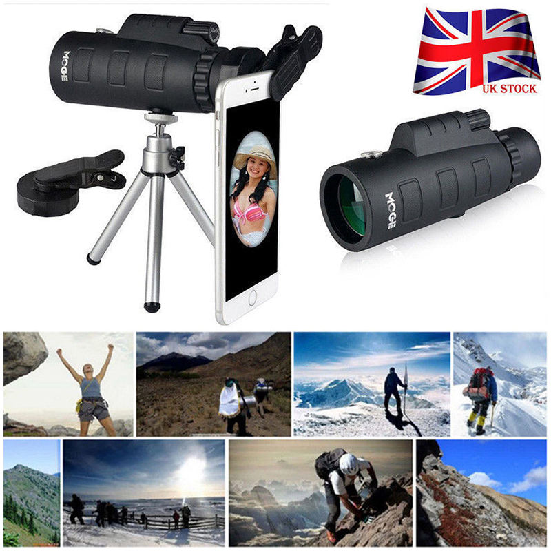50X60 HD Night Vision Zoom Optical Lens Monocular Telescope + Clip + Tripod For Mobile Phone