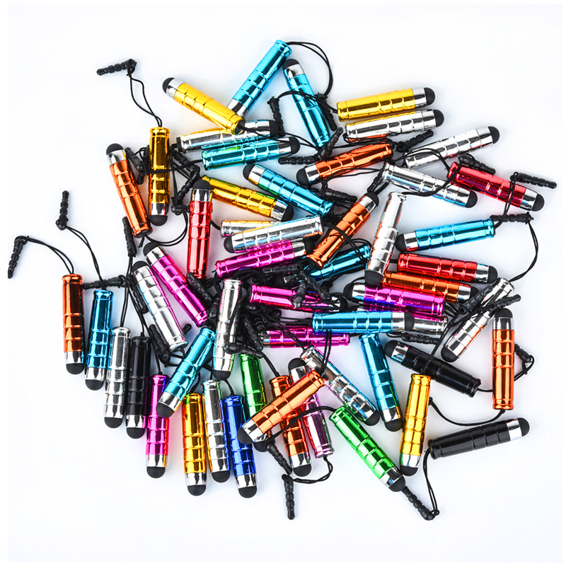 100pcs Plastic Bullet Stylus Pen for Capacitive Touch Screen Cellphone Tablet for Random Color