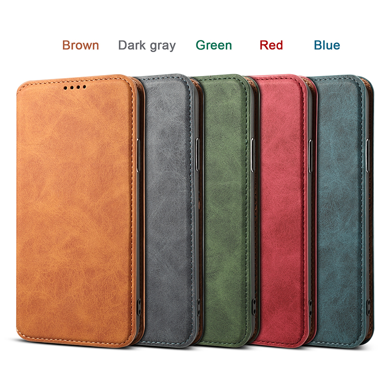 Stand Function + Flip PU Leather Retro Wallet Cover Phone Case for iPhone X/XS