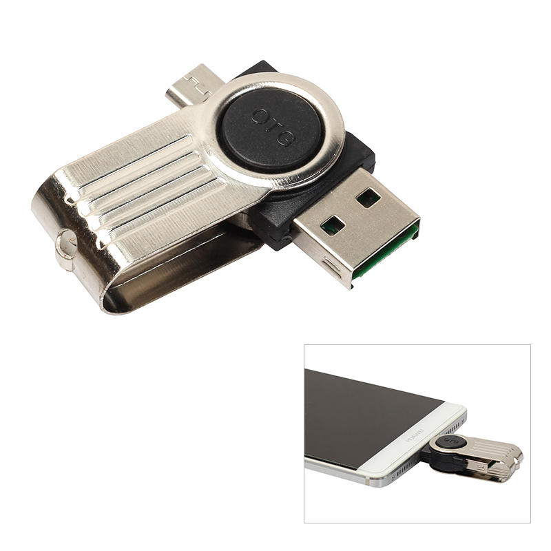 2 in 1 PC + OTG USB Card Reader Micro USB OTG TF/SD Card Memory Card Reader