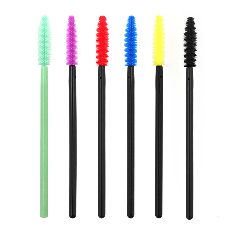 50Pcs Silicone Mascara Brushes Wands Lashes Disposable Eyelashes Extension Synthetic Makeup Brush
