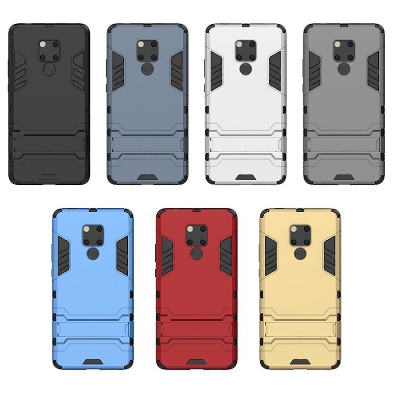 Hybrid TPU PC Iron Man Rugged Armor Phone Case Holder Stand Cover for Huawei Mate 20X