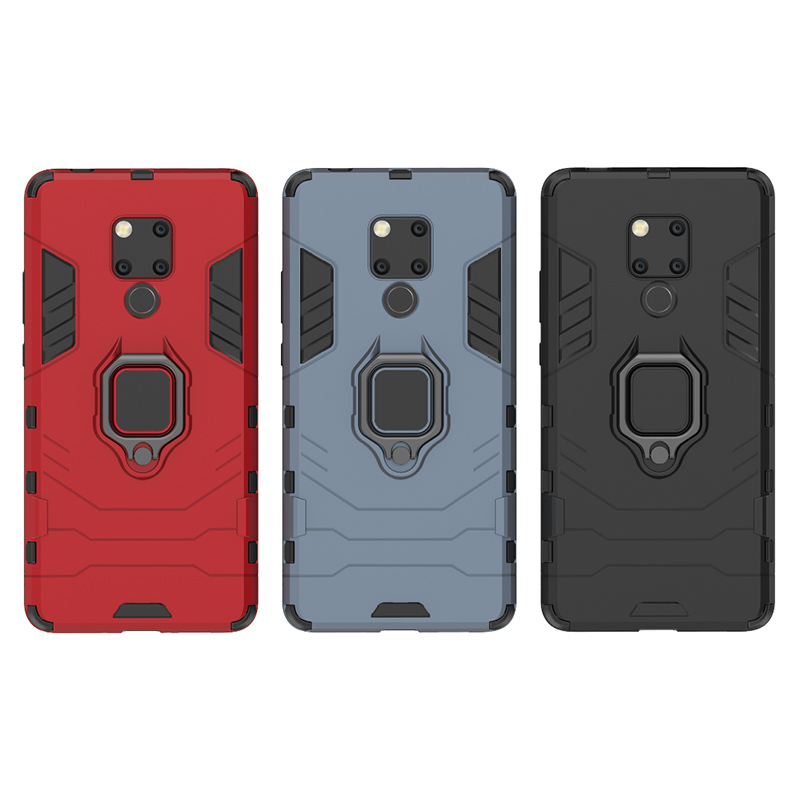 Magnetic Ring Rugged Black Panther Armor Phone Case Shockproof Holder Case Cover for Huawei Mate 20X