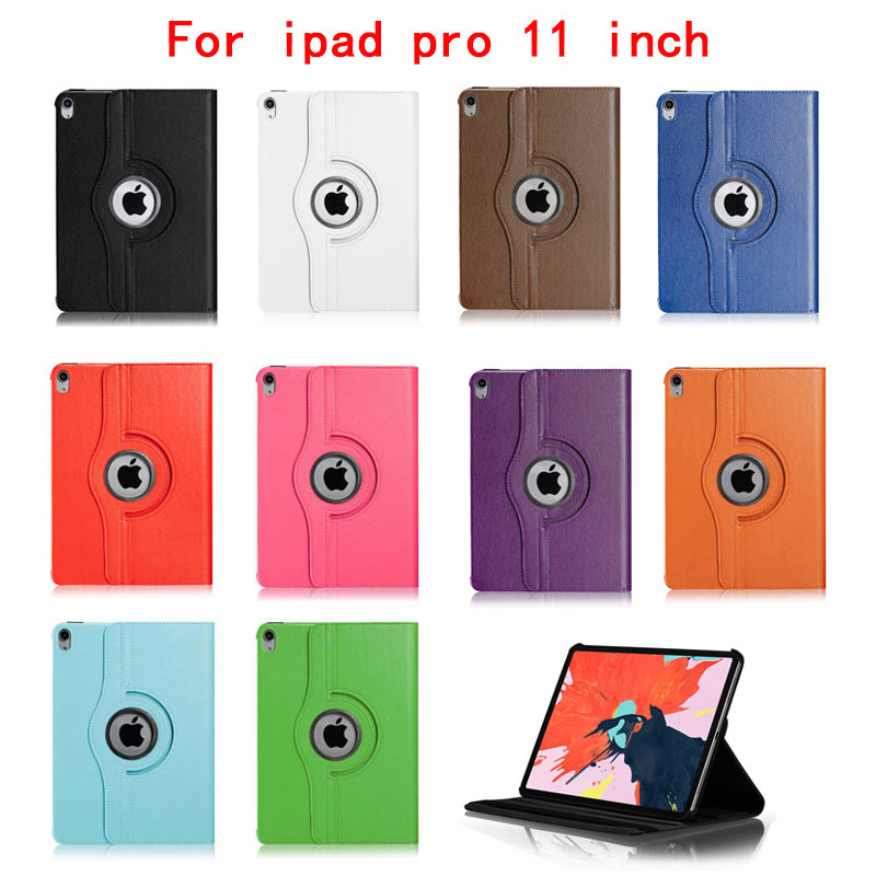 360 Degree Rotating Smart PU Stand Cover Case with Auto Sleep/Wake Function for Apple iPad Pro 11