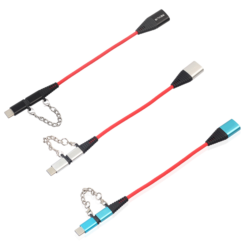Micro USB & Type C to USB 2.0 Female Adapter Cable OTG Braided Cable Compatible Android and Type C Devices