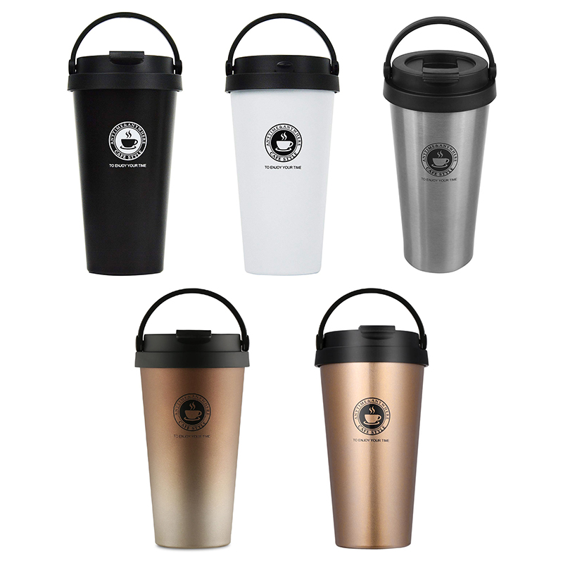 500ml Fashionable Travel Portable Stainless Steel Coffee Cup Vacuum Insulation Water Bottle