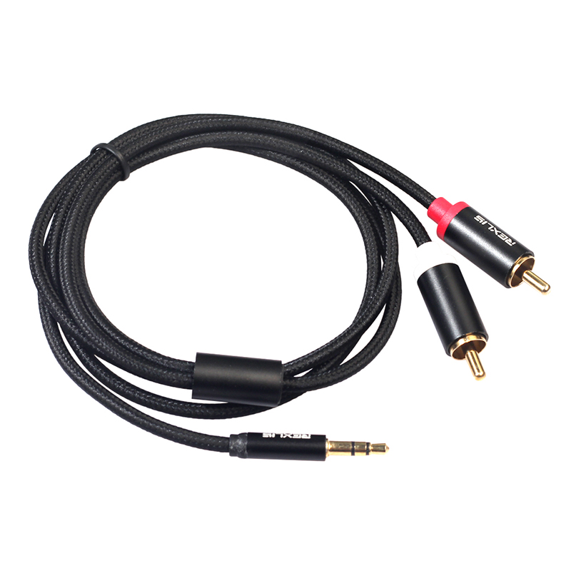 2 RCA to 3.5mm Jack Audio Cable Male to Male AUX Cable for Phone PC Speaker