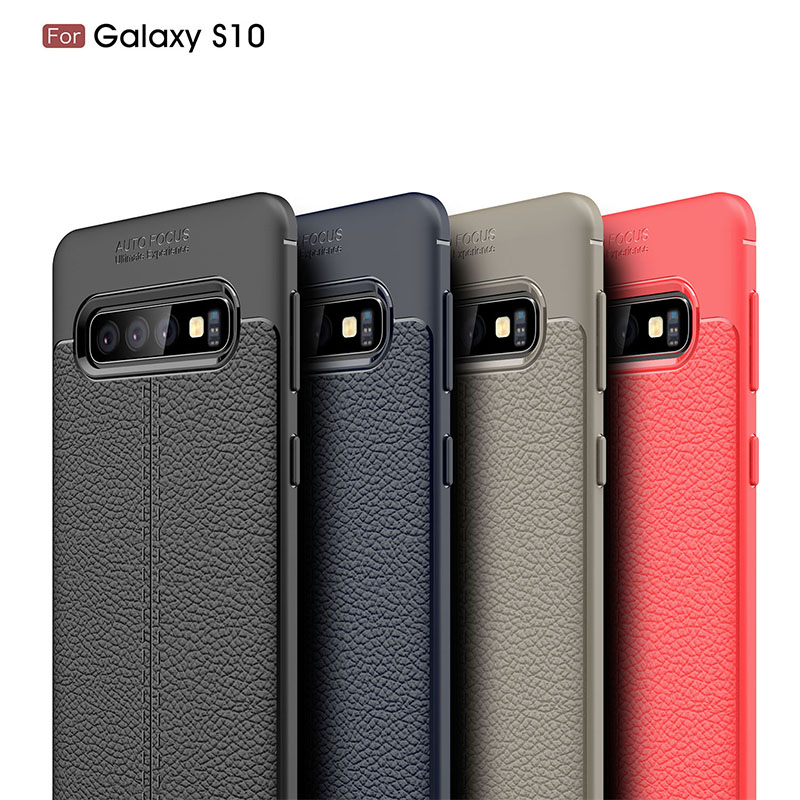 1.5 mm Thin Grainy Pattern Soft TPU Phone Cover Back Case for Samsung Galaxy S10