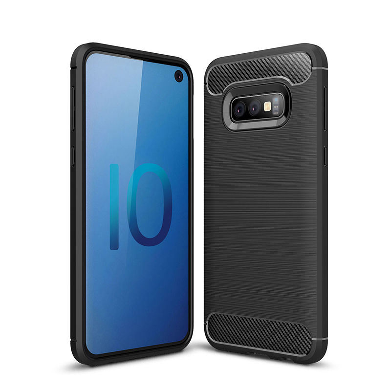 TPU Carbon Fiber Pattern Shockproof Phone Case Back Cover for Samsung Galaxy S10e