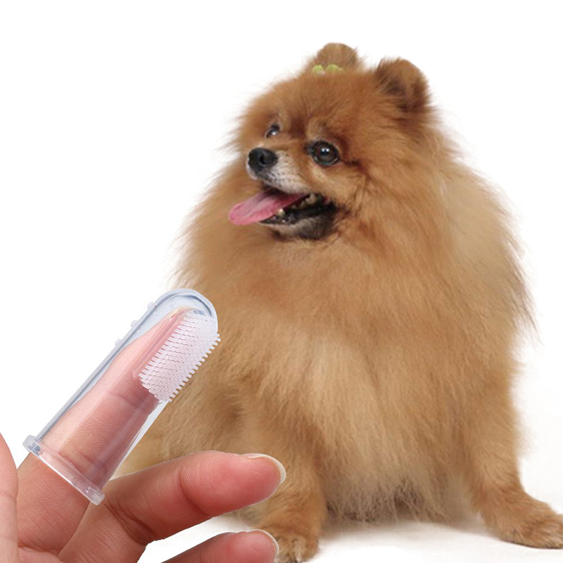 Transparent Soft Silicone Pet Finger Toothbrush Tooth Cleaner Dog Cat Teeth Cleaning Tools