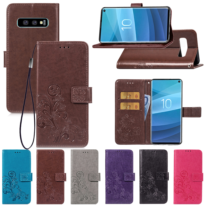 Wallet Flip Phone Case Flower Pattern Leather Stand Holder Cover for Samsung Galaxy S10e