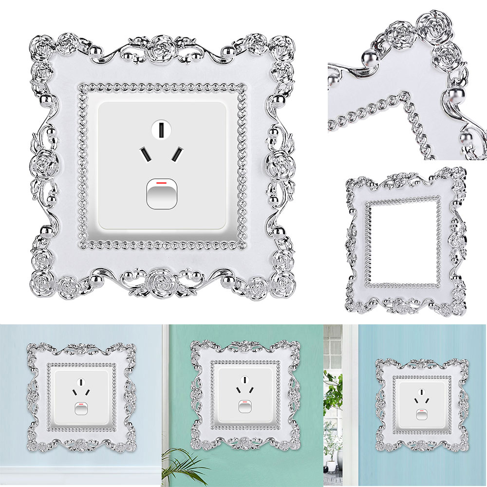 Crystal Resin Switch Stickers Surrounded Switch Cover Panel Wall Socket Stickers Room Decoration Gift