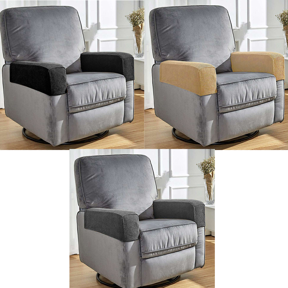 1 Pair of Polar Fleece Removable Sofa Armrest Cover Armchair Couch Chair Arm Protector