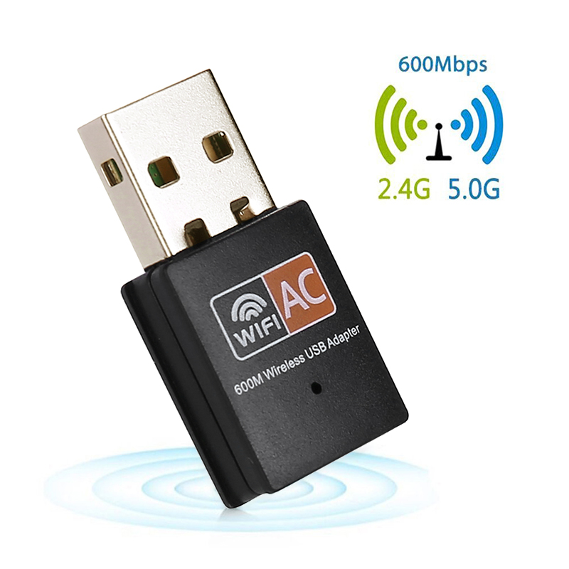 600Mpbs Dual-Band 2.4G/5G Wireless Network Adapter USB Wi-Fi Dongle Adapter