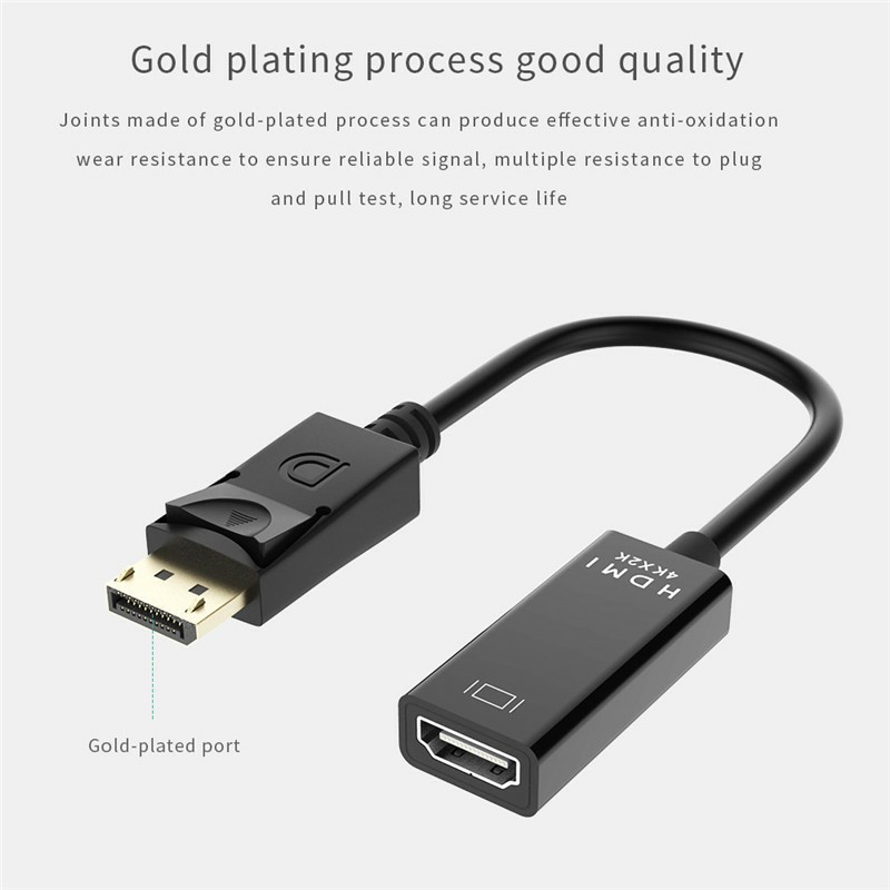 DP To HDMI Adapter Display Port Male to HDMI Female Adapter Converter Cable for HDTV Projector Support 4K*2K