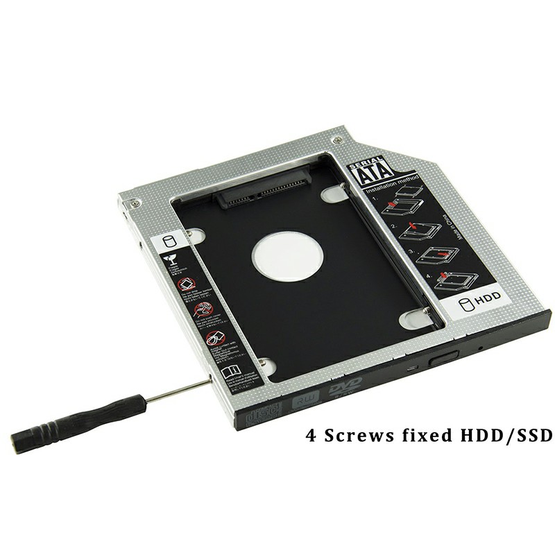 Universal 9.5mm SATA to SATA 2nd Enclosure SSD HDD Hard Drive Caddy Bracket - 9.5mm
