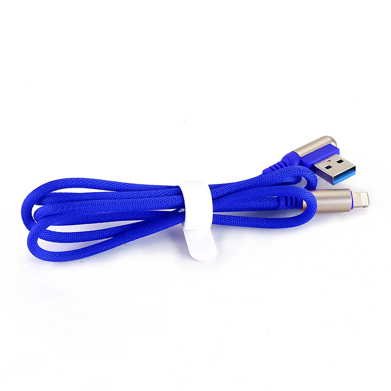 1 M Bullet Shape 8 pin Charging Cable Durable Soft Braided Cable for iPhone