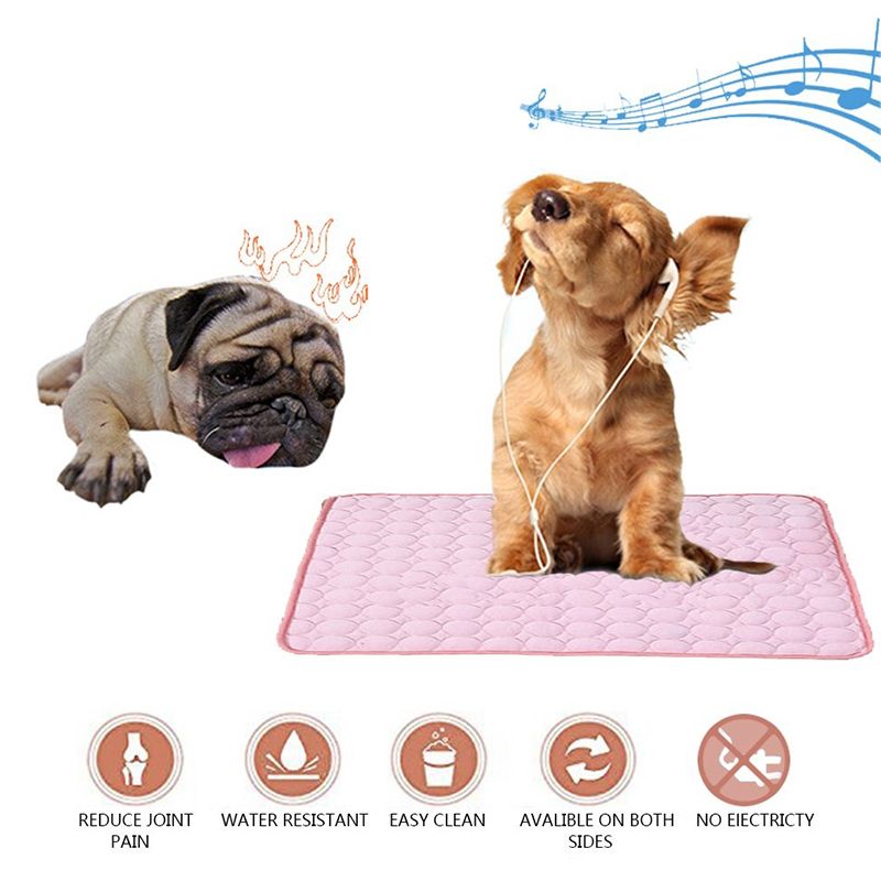 Summer Pet Bed Keep Cool Mat Bed Cushion for Dog and Cat Car Seat Pad Pink