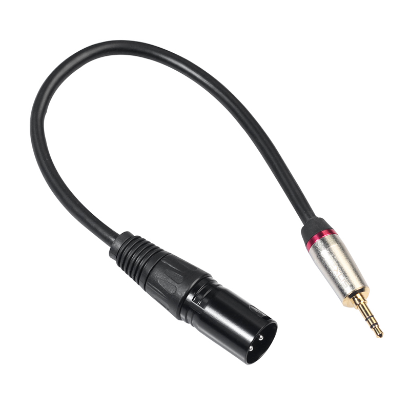 0.3m 3-Pin Straight Male to 3.5mm Stereo Plug Shielded Microphone Cable TRS Cable Jack 3.5 Male to Female
