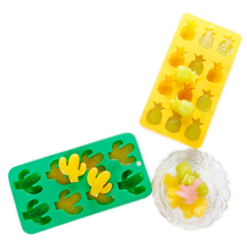 Pineapple Cactus Silicone Ice Tray Cubes Baking Mould Shape DIY Chocolate Candy Cake Mold Tray - Cactus