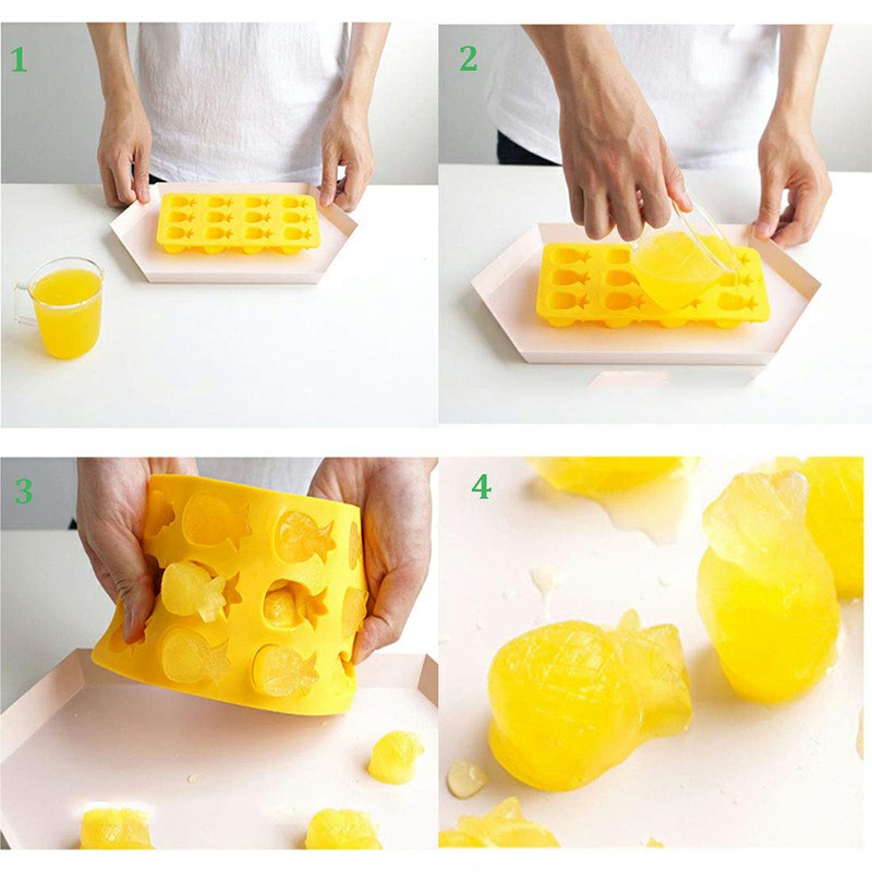 Pineapple Cactus Silicone Ice Tray Cubes Baking Mould Shape DIY Chocolate Candy Cake Mold Tray - Pineapple