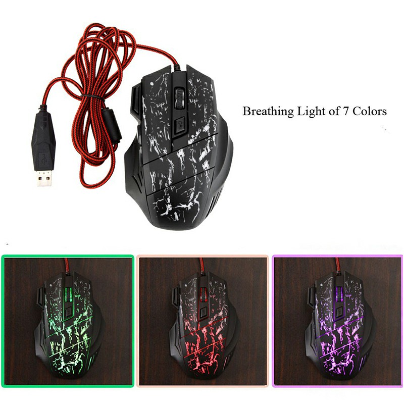 A874 5500 dpi Optical Wired Gaming Mouse LED Backlit Professional Gaming Mouse