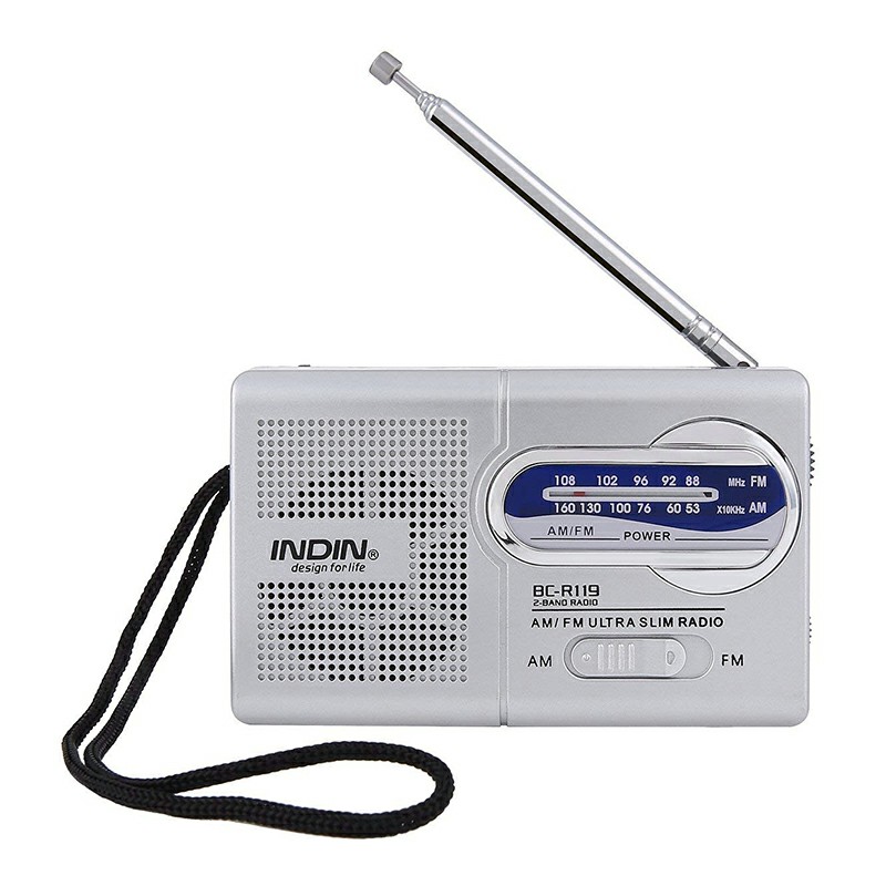 BC-R119 Pocket Radio Telescopic Antenna Mini AM/FM 2 Bands Vintage Radio World Receiver