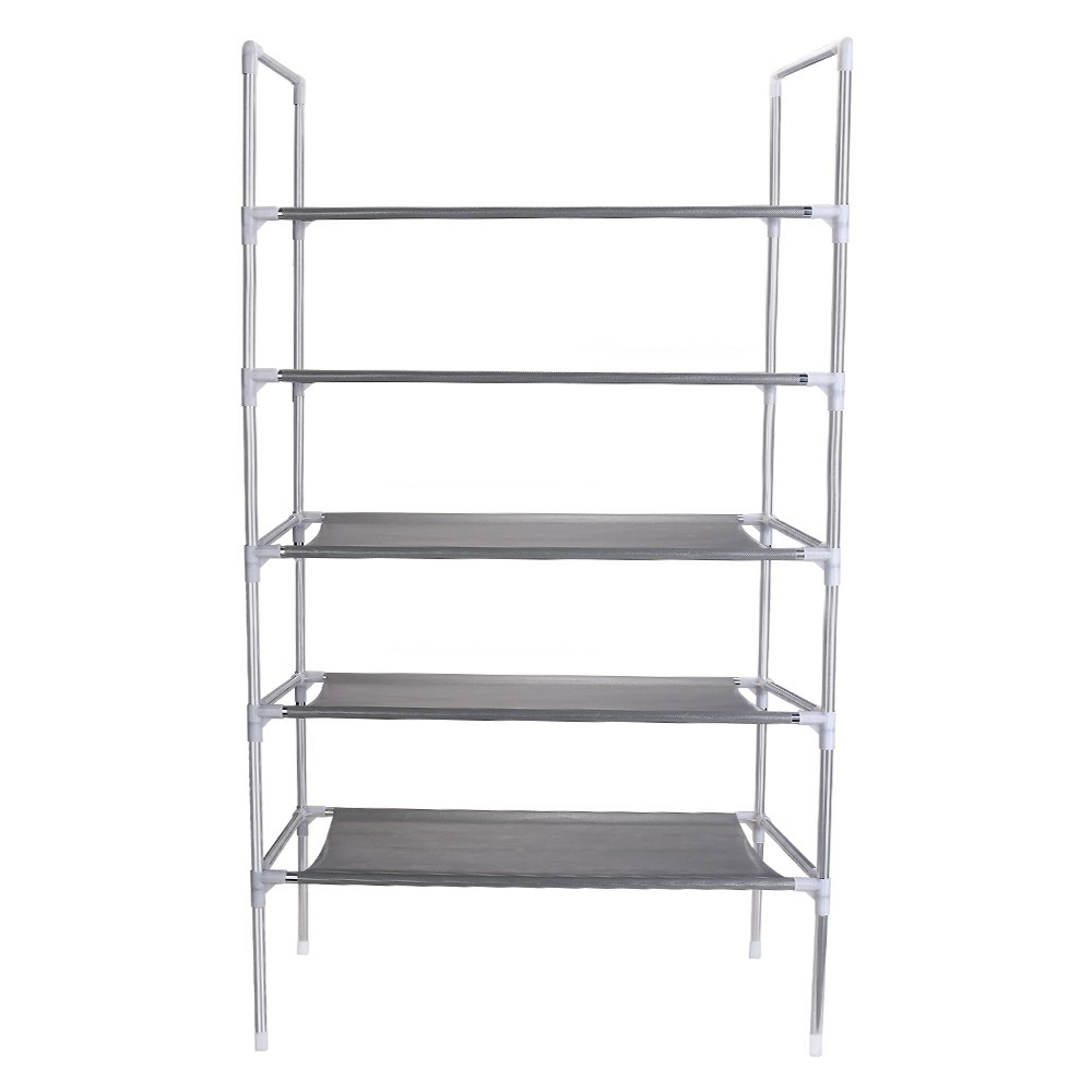 3/4/5 Tier Shelf Shoe Rack Nonwoven Shoes Storage Organiser for 15/25/50 Pairs of Shoes - 3 Tier