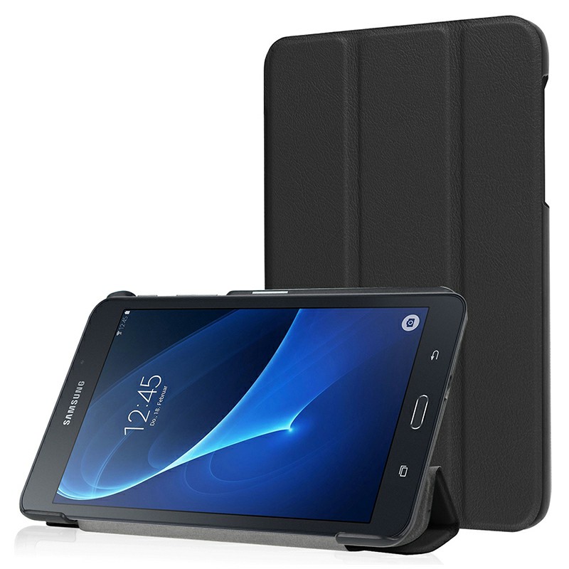 PU Leather Tri-Fold Flip Stand Cover Case for Samsung Galaxy Tab A 7.0  Inch - Black