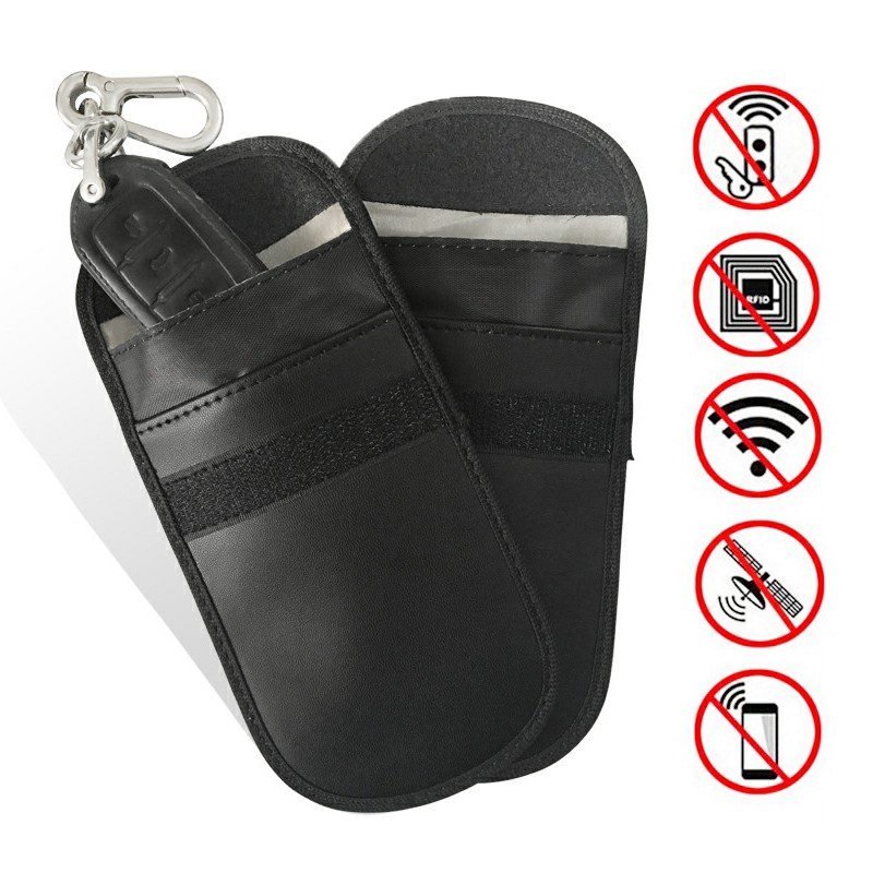 Car Key Signal Blocker Case Fob Pouch Faraday Keyless RFID Blocking Pouch Shielding Key Bag Anti-degaussing Key Cover