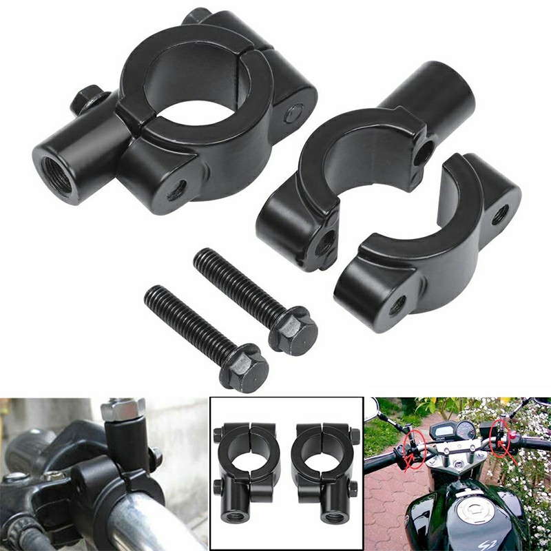 2 pcs 7-8 inch Motorcycle Bicycle Handlebar Rear View Mirror Adaptor Clamp Mount Brackets 10mm