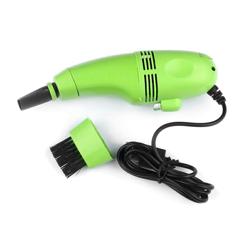 Mini USB Keyboard Vacuum Cleaner with Mini Brush Dust Cleaning Kit - Green