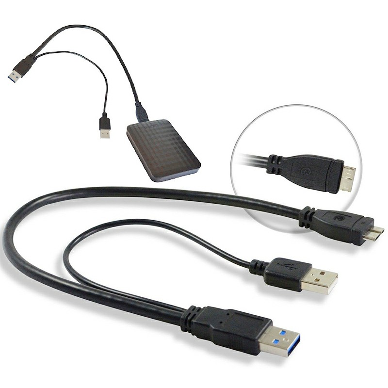 Ultra Fast USB 3.0 to Micro-b Y Data Cable for Samsung M3 Toshiba External Hard Drive
