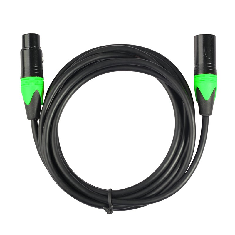 Green Copper Cored XLR Male to Female Microphone Audio Cable Microphone Audio Connector - 3M