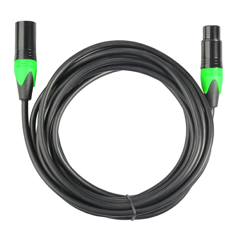 Green Copper Cored XLR Male to Female Microphone Audio Cable Microphone Audio Connector - 5M