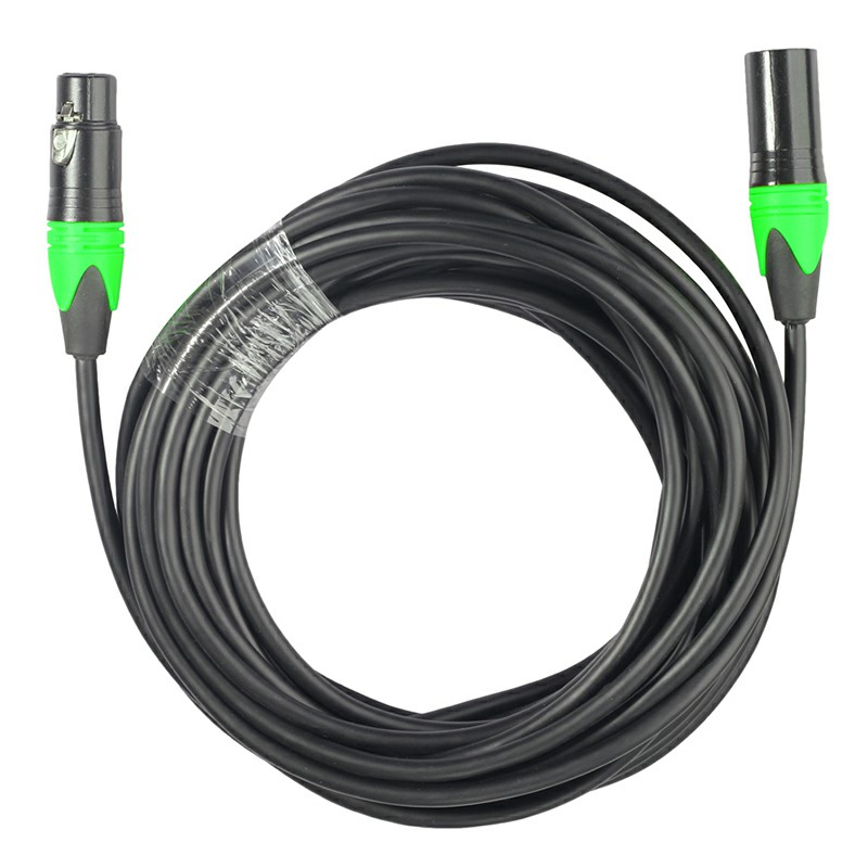 Green Copper Cored XLR Male to Female Microphone Audio Cable Microphone Audio Connector - 10M