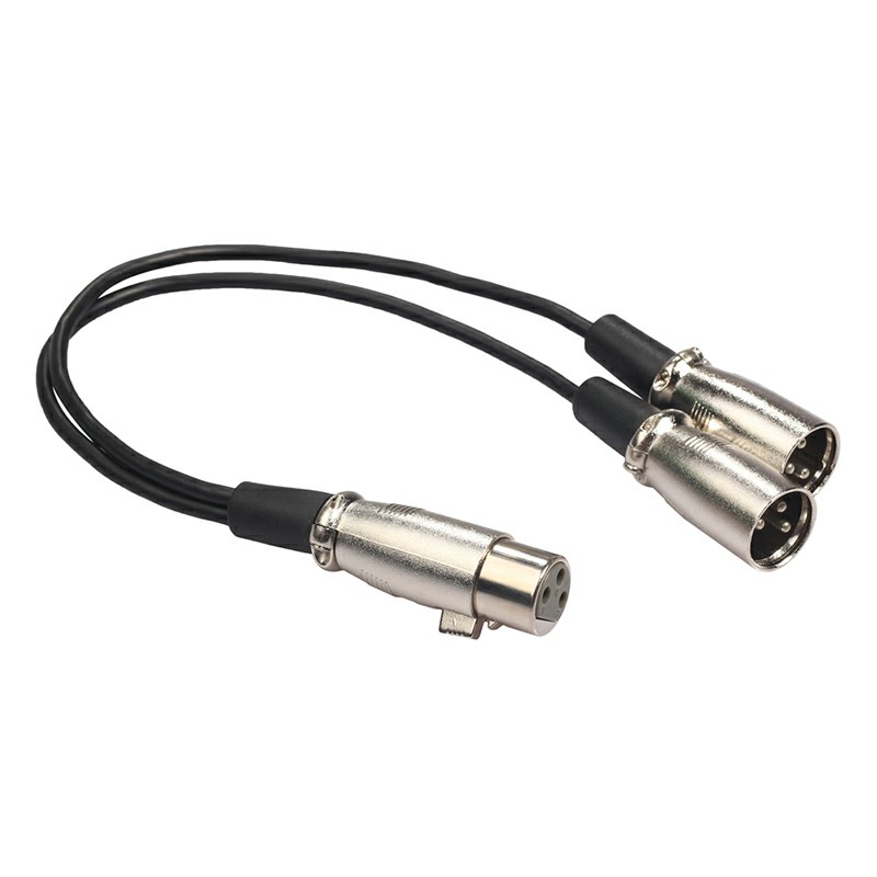 UEB 3P XLR Female Jack to Dual 2 Male Plug Y Splitter Adapter Cord Cable