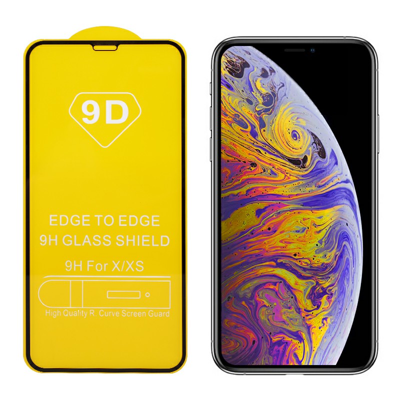 Full Cover Screen Protector Screen Protective Film Tempered Glass for iPhone X/XS - Black